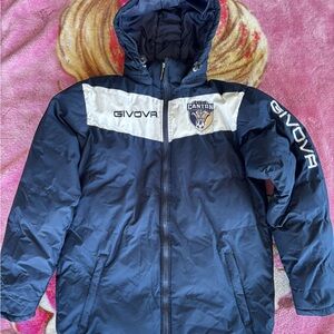 Givova Navy and White puffer Jacket. Size M